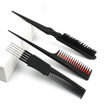 美发工具钢针五针梳蓬松造型梳子盘发打毛分区尖尾梳塑料梳子发廊