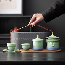 故宫旅行茶具套装户外快客杯一壶三杯伴手礼品定制德化陶瓷文创