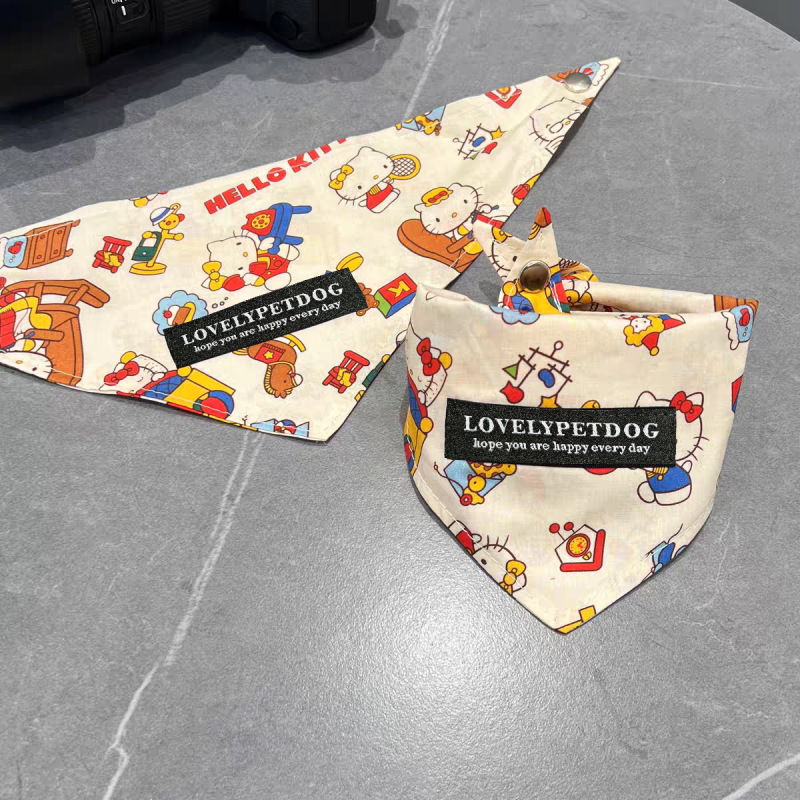 宠物猫咪口水巾狗狗网红三角巾帅气拍照饰品小猫卡通图案泰迪围嘴|undefined