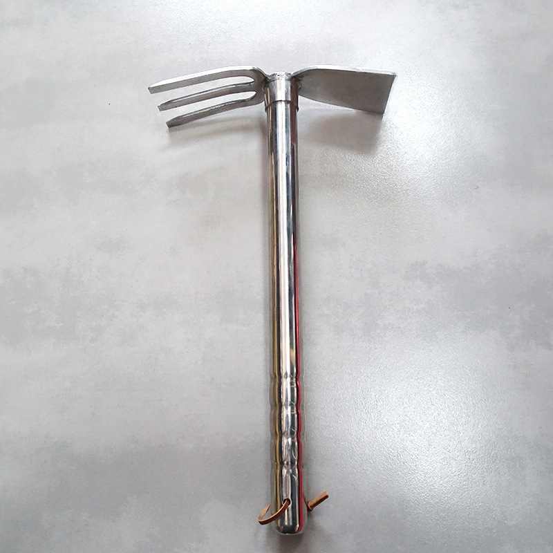 批发不锈钢小锄头三齿耙子多功能园林园艺工具小叉锄