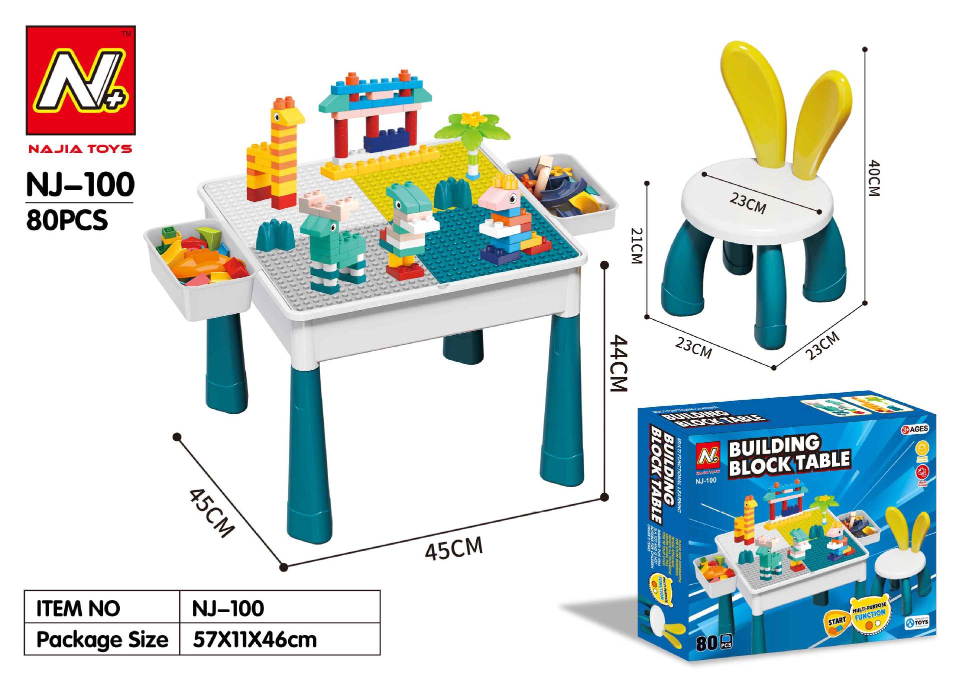 Mesa de bloques de construcción para niños multifunción grande compatible con Lego granular ensamblado juguetes educativos para niños y niñas al por mayor transfronterizo