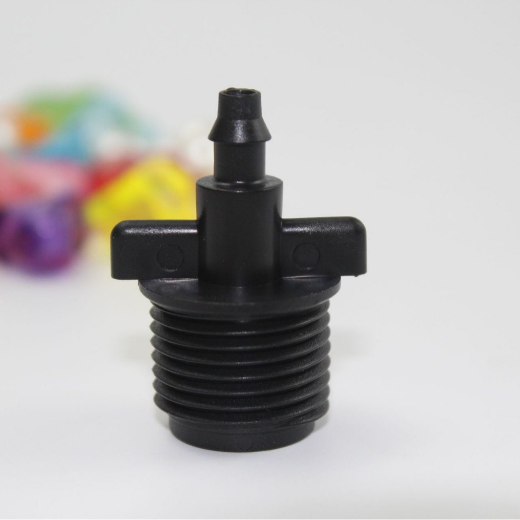 Conector de Rosca Macho 1/2 a 4/7mm de Plástico para Riego por Goteo