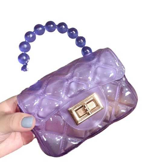 2025 New Korean Style Trendy Fashion Chanel Style Bag All-match Diamond Plaid Chain Transparent Jelly Bag Pearl Crossbody Bag