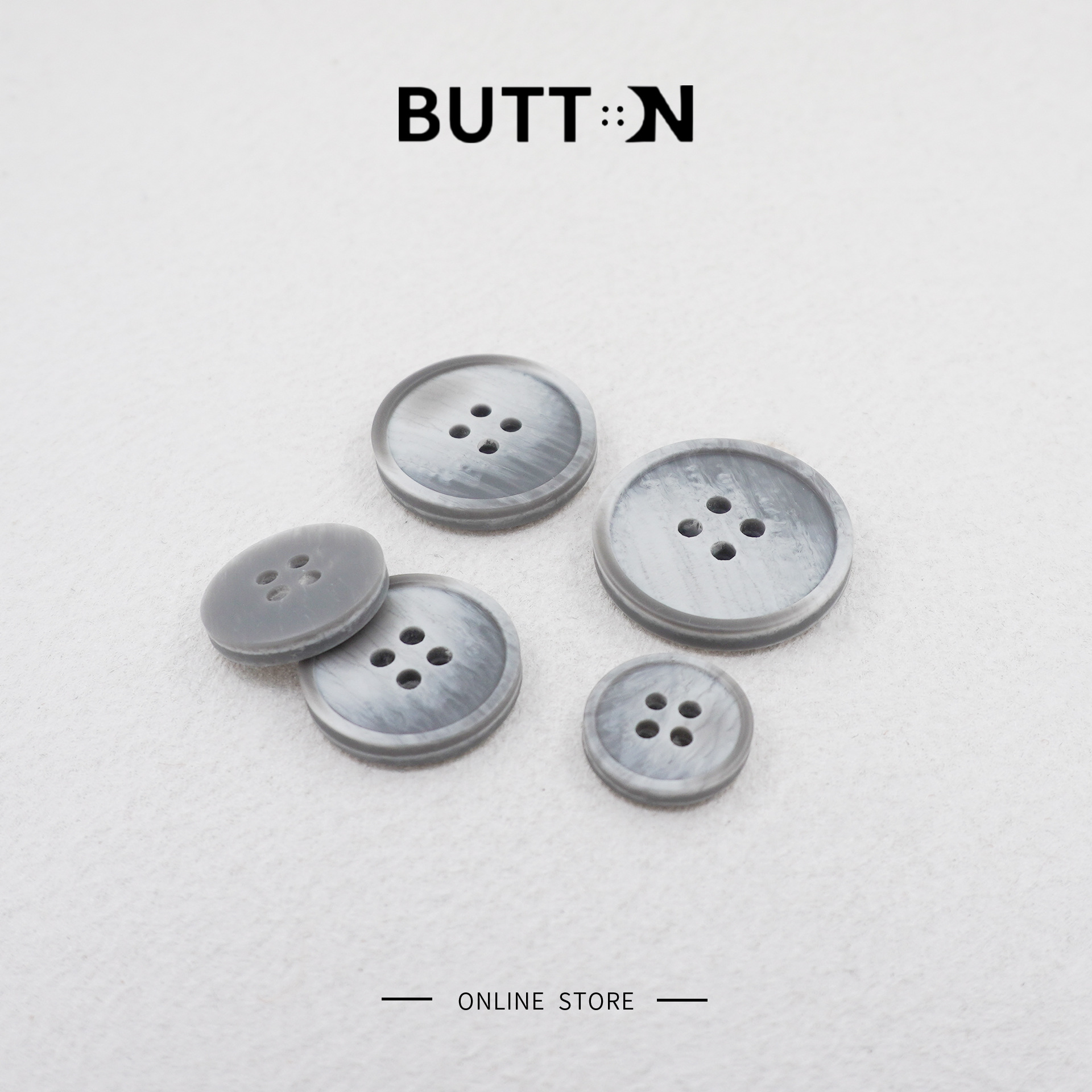 四眼树脂纽扣毛风衣扣外套开衫制服西装袖口灰色渐变全尺寸扣