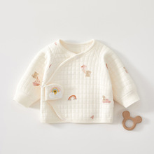 新生婴儿儿衣服秋冬季无骨上衣新生儿夹棉半背和尚服冬季宝宝棉衣