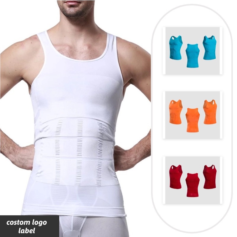 Amazon Venta caliente Slim y levantar hombres slim fit cuerpo que forma chaleco vientre contratación slim fit chaleco