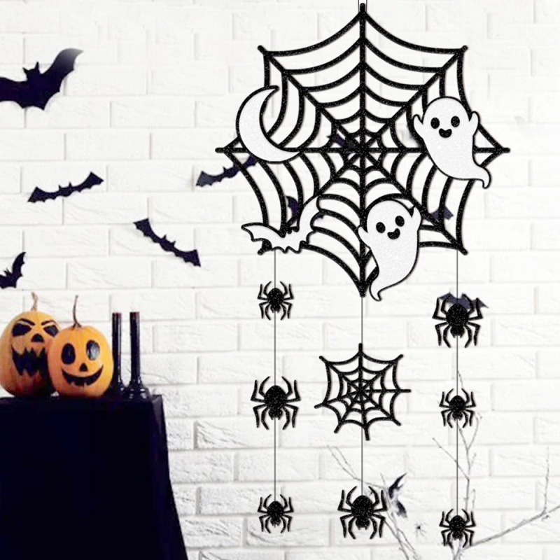 Nuevo cross-border decoración de Halloween puerta colgante fantasma de tela de araña colgante decoración de fondo de Halloween colgante