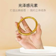金店同款沙金古法传承樱花手镯女小众时尚复古宫廷风繁花似锦手镯