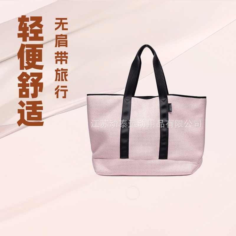 防水中大款托特包潜水料女士手提包拉链式简约女包旅行通勤轻便