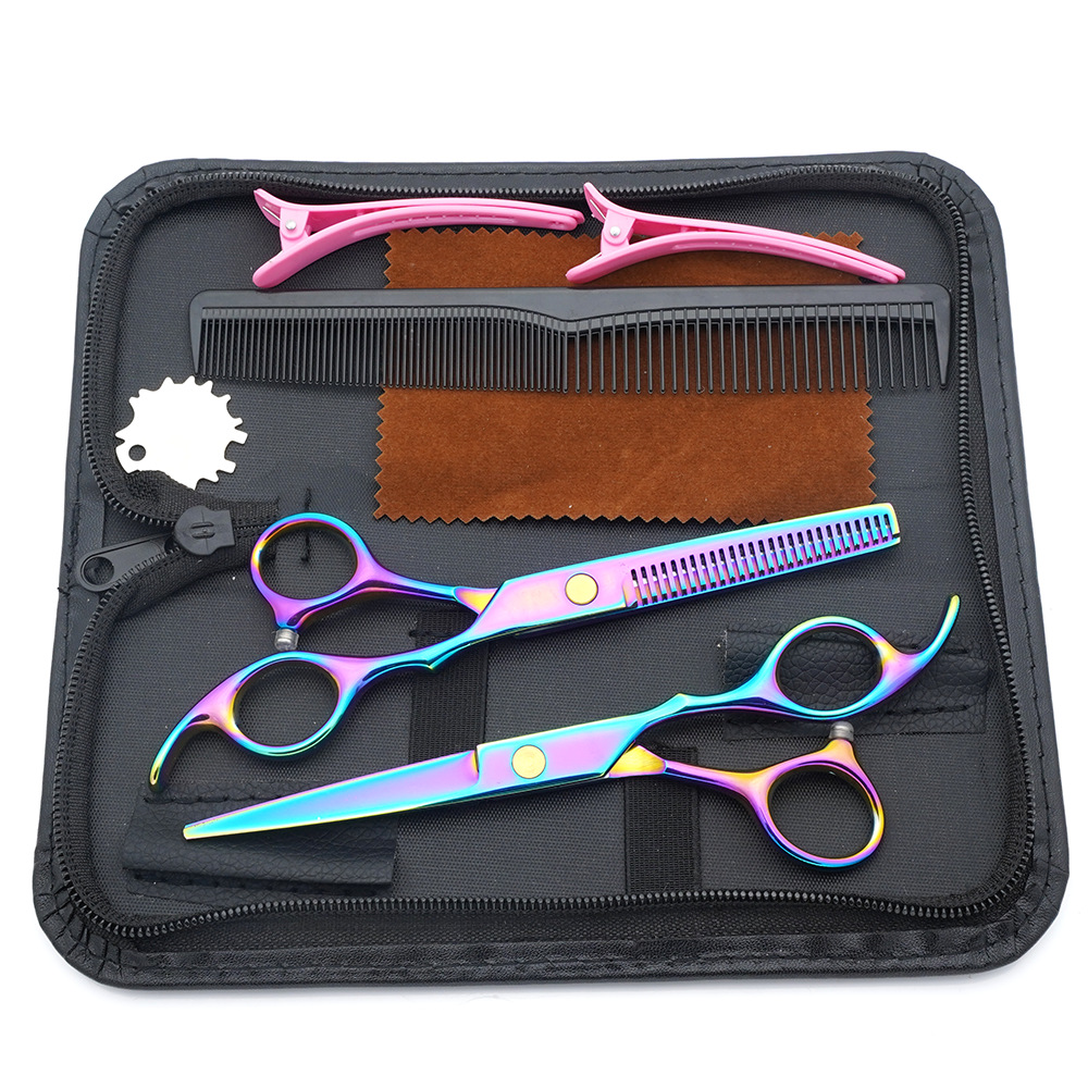 Estilista profesional, tijeras de corte de pelo, corte de pelo, corte de pelo, corte de pelo, corte de dientes fino, juego de corte de belleza con flequillo especial para peluquero