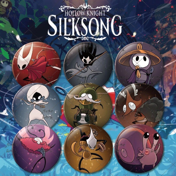 Hollow Knight: Silksong themed badge pendant, 2D student backpack accessory, collectible handmade merchandise Hollow Knight: Silksong themed badge pendant, 2D student backpack accessory, collectible handmade merchandise