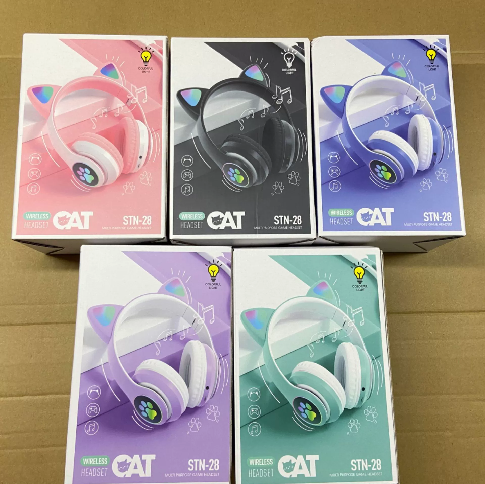 Наушники с ушками Cat Stn-28 Bluetooth гарнитура голова с ушками сияние и долгий режим ожидания Bluetooth гарнитура