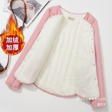 厂家直销加绒加厚内胆棉衣女短款2024新款秋冬内穿小棉袄贴身