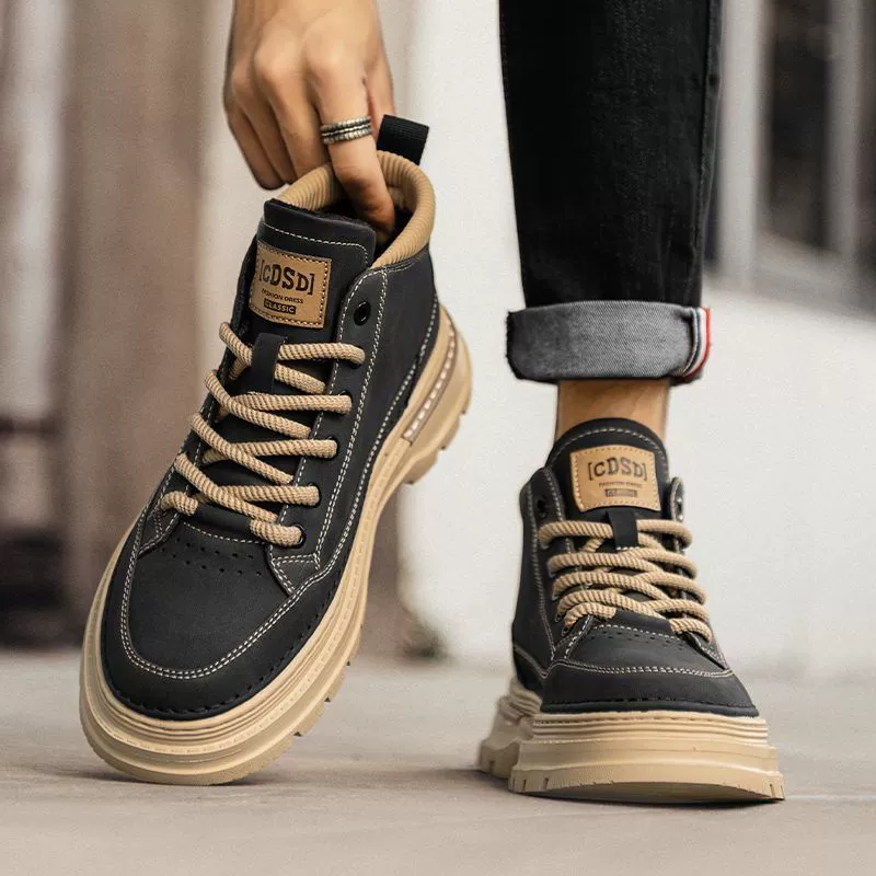 Low Ankle Leather Boots (Martens) English Style, Casual Autumn Trend