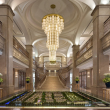 欧式酒店会所装饰亚克力中式吊灯宴会厅大堂过道接待厅创意灯制作