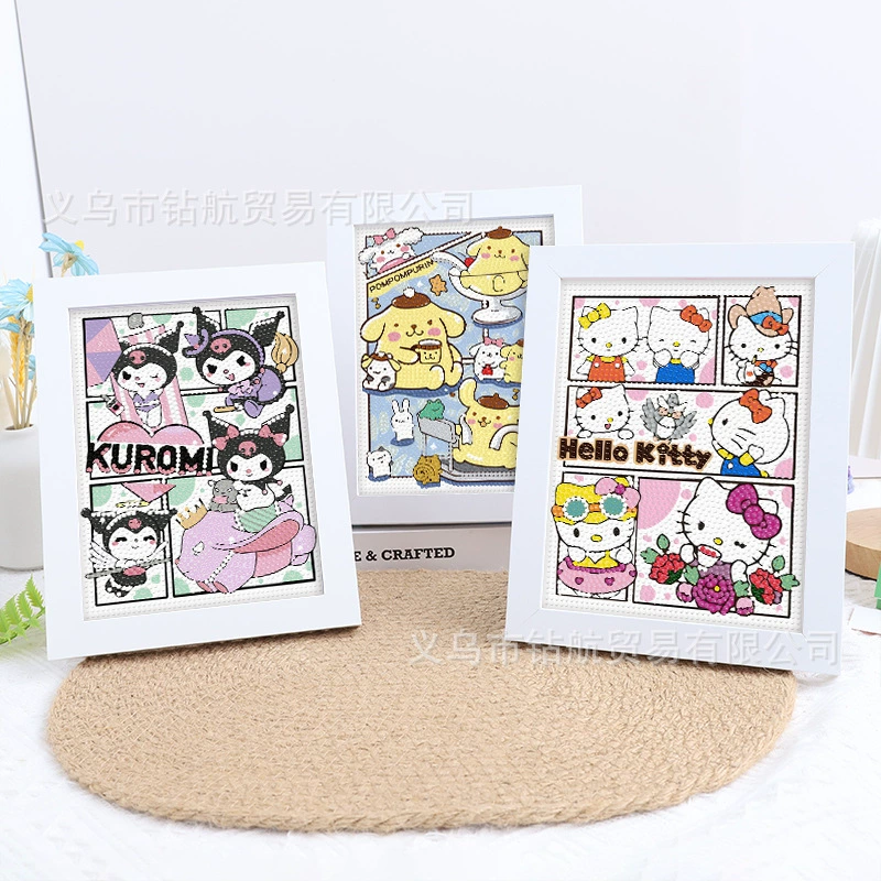 Kuromi алмазная живопись Sanrio детский handmade diy алмазная наклейка студенты полная алмазная мозаика живопись подарок оптом