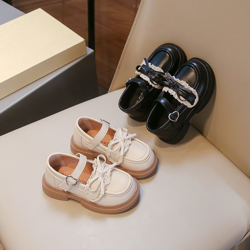 Girls Leather Shoes Autumn New Soft Sole Fashion Children's Bow Princess Shoes Girls Breathable Performance Shoes