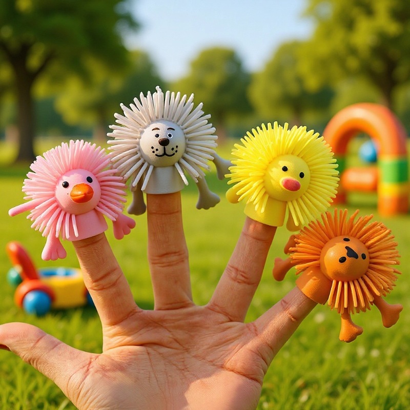 新款跨境电商TPR小动物手指玩偶软胶幼儿园礼物手偶指套玩具