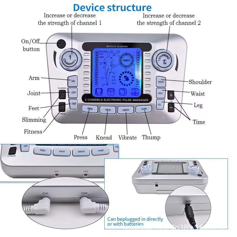 アマゾン専用頚椎マッサージ器EMSダブル出力ウエストマッサージ器デジタル理学療法器低周波メーカー|undefined