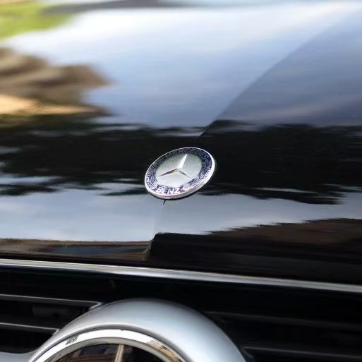 Suitable for Mercedes-Benz Hood Logo 57mm Decorative Ers Grade Glc Glk Cla Cls Hood Flat Logo Front Car Logo