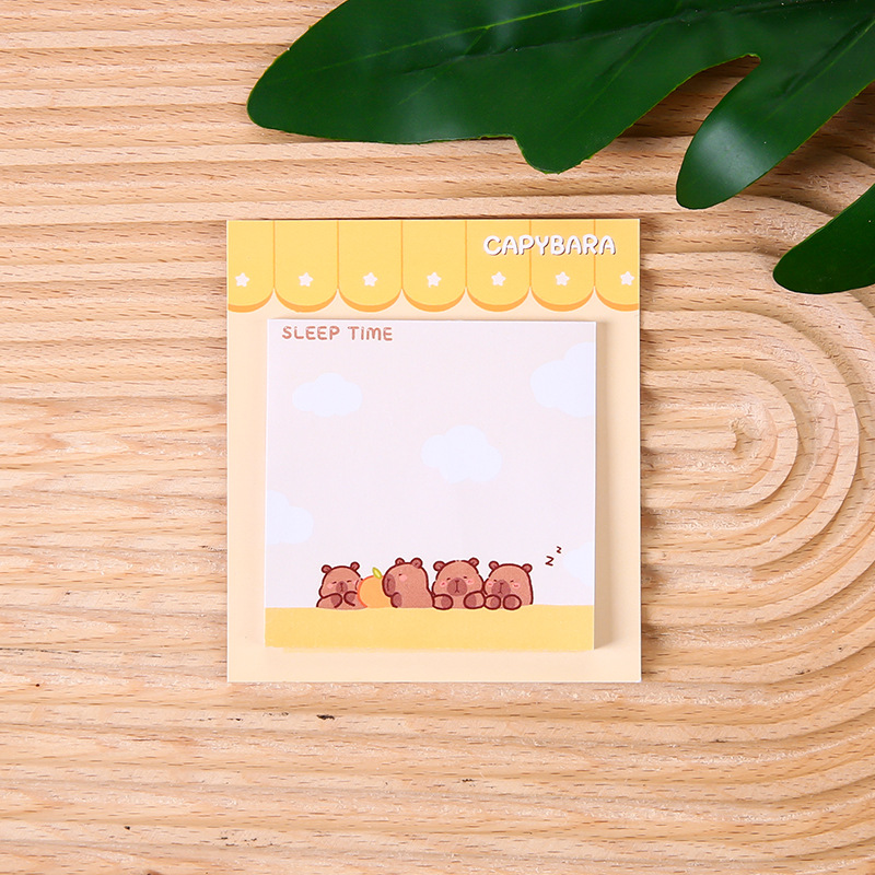 Capibala estudiantes adorables pegatinas de notas de alto valor facial pegatinas se pueden desgarrar con pegatinas adhesivas para uso de oficina