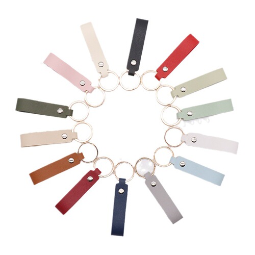 PU keychain wholesale creative keychain leather keychain pendant business gift leather car keychain