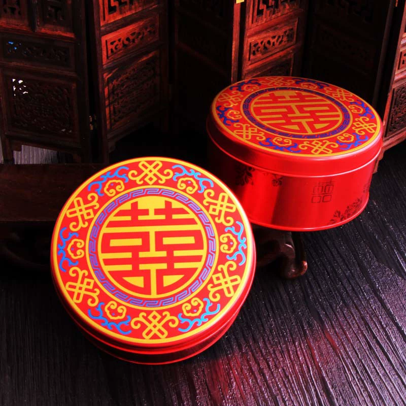 Киндер-бокс DM7M 2023 китайский стиль цилиндрическая подарочная коробка для конфет из металла, свадебная коробка для конфет цилиндрическая