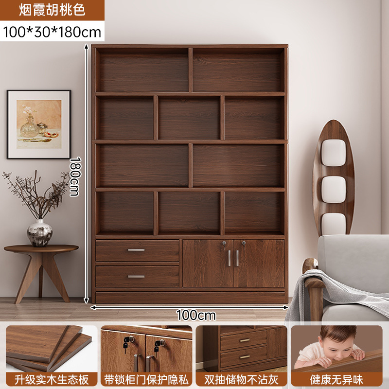 Gabinete de exhibición combinado multifuncional para el hogar, estante de libros contra la pared, armario de almacenamiento multicapa con bloqueo para el dormitorio