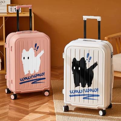 2024 New Multi-functional Cartoon Print Trolley Luggage Small Lightweight Travel Boarded Box for Male and Female Students