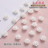 White resin with accessories, phone case, hairgrip for bride, nail decoration, flowered, handmade