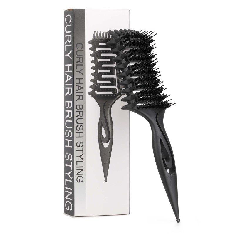 跨境弹跳梳卷曲梳排骨梳temu热销麦秸秆梳define styling brush|undefined