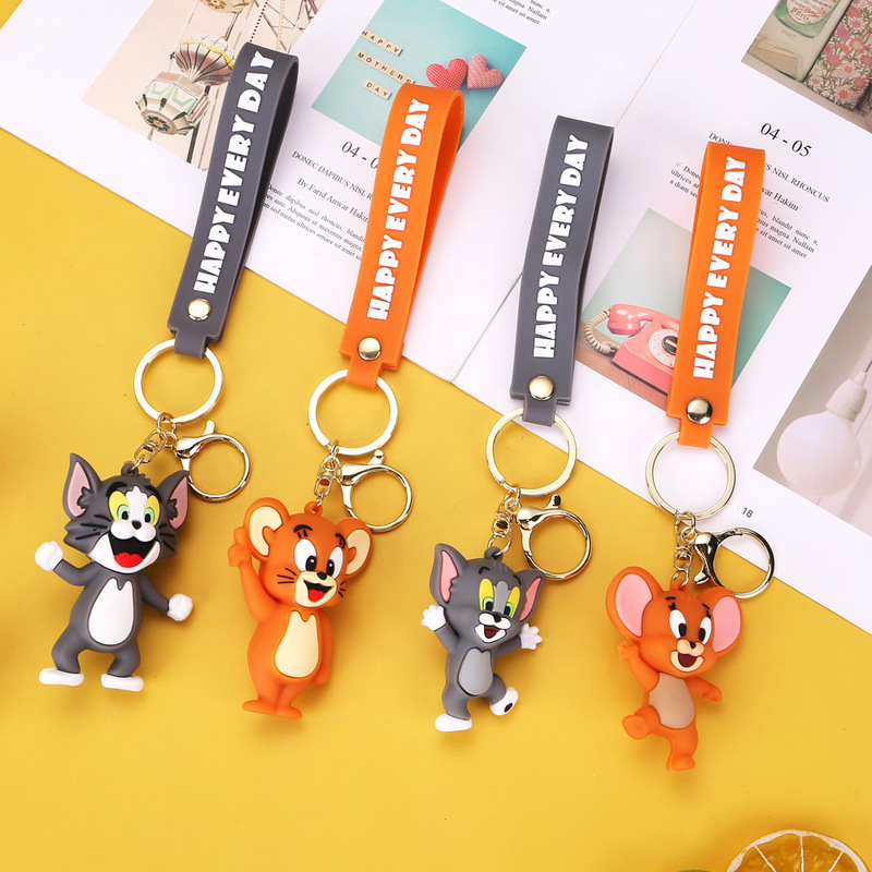 Cartoon Doll Tom Cat and Jerry Mouse Keychain School Bag Pendant Car Key Chain Doll Machine Small Gift Cartoon Doll Tom Cat and Jerry Mouse Keychain School Bag Pendant Car Key Chain Doll Machine Small Gift