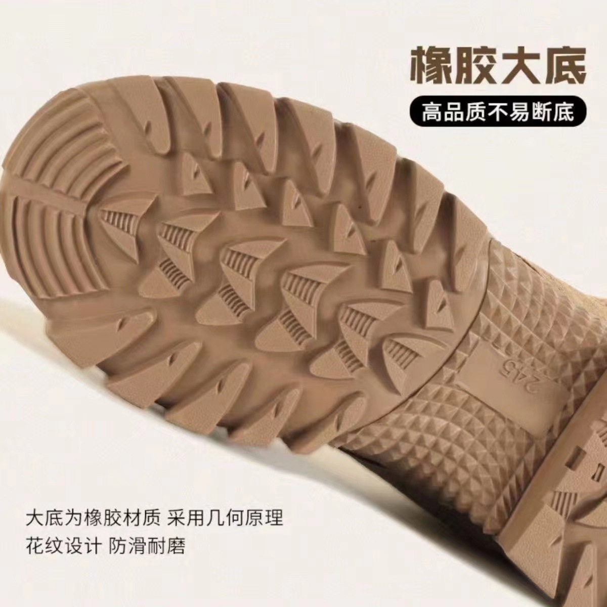 Nuevas botas de montaña marrón de cuero de vaca de alto perfil anti-peller deserto botas de entrenamiento al aire libre botas de montaña con cremallera lateral impermeable