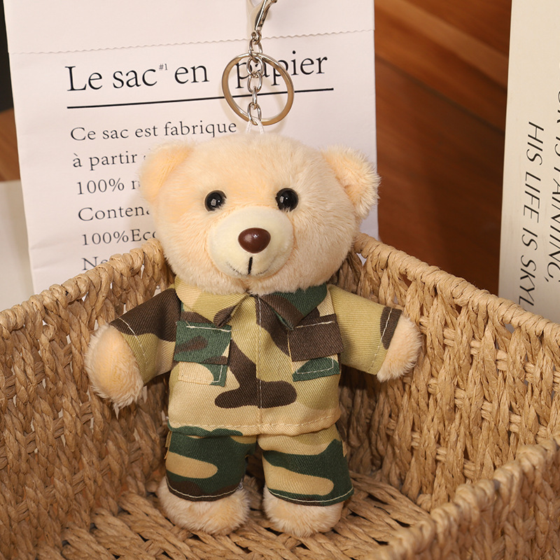 2025 nuevo uniforme de oso fuego cielo azul rescate colgante Teddy bear muñeca juguete de peluche publicidad llavero