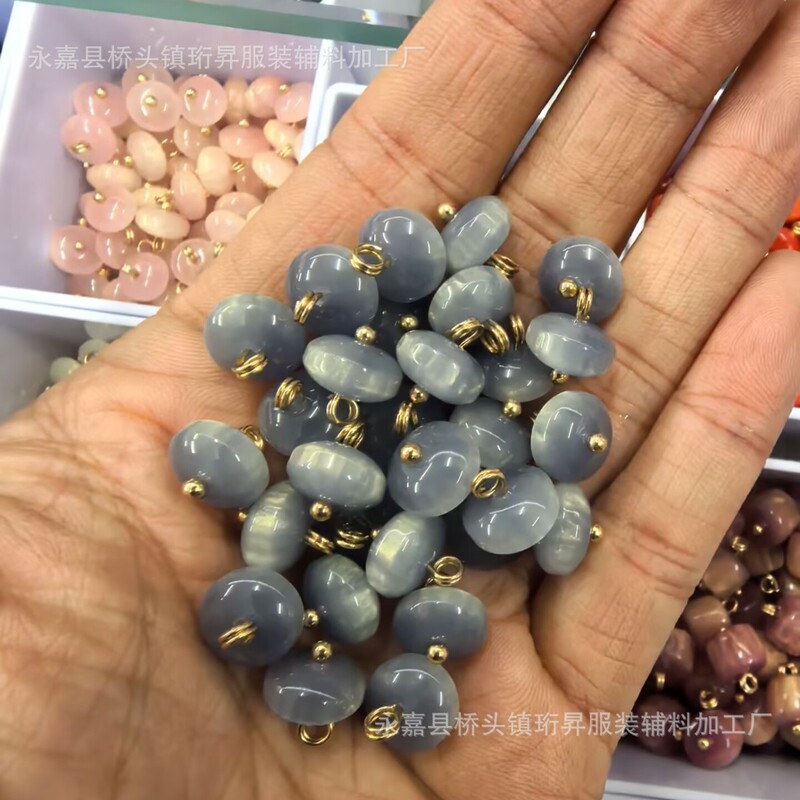 The Latest Anti-Jade Women's Clothing Beads New Chinoiserie Chinoiserie Button Cheongsam Han Dynasty Tang Suit Colorfulful Button Flat