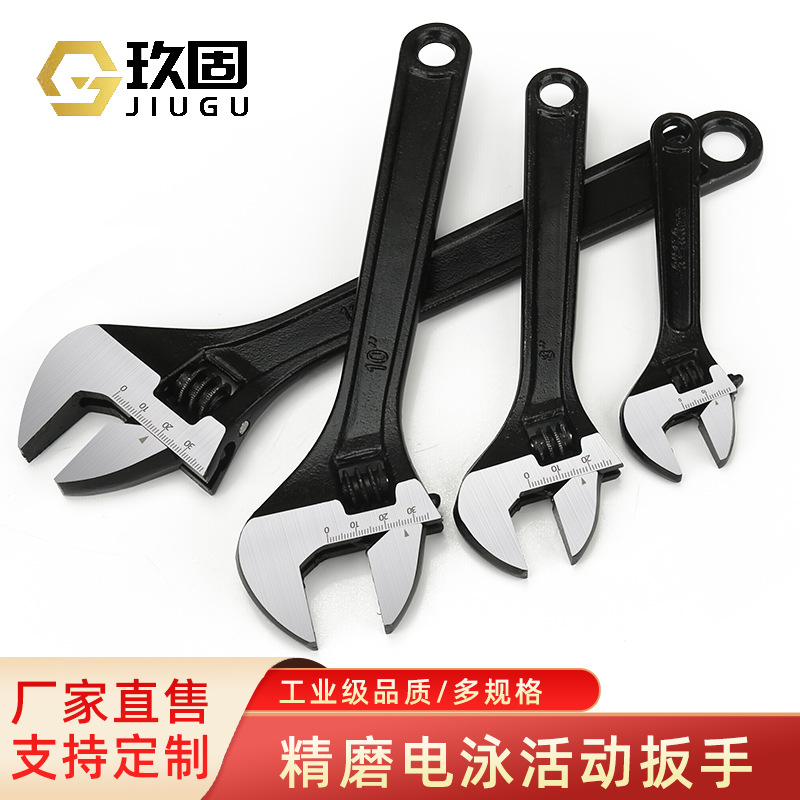 Nuevo conjunto de llave de movimiento electroforético grueso multifuncional gran apertura llave universal negro placa de boca viva al por mayor