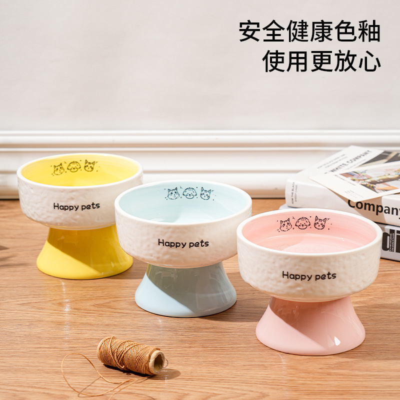Nuevo conjunto de cuencos de cerámica pintados a mano, cuencos de grano para mascotas, cuencos de agua para mascotas, perros, gatos, bebidas, alimentos
