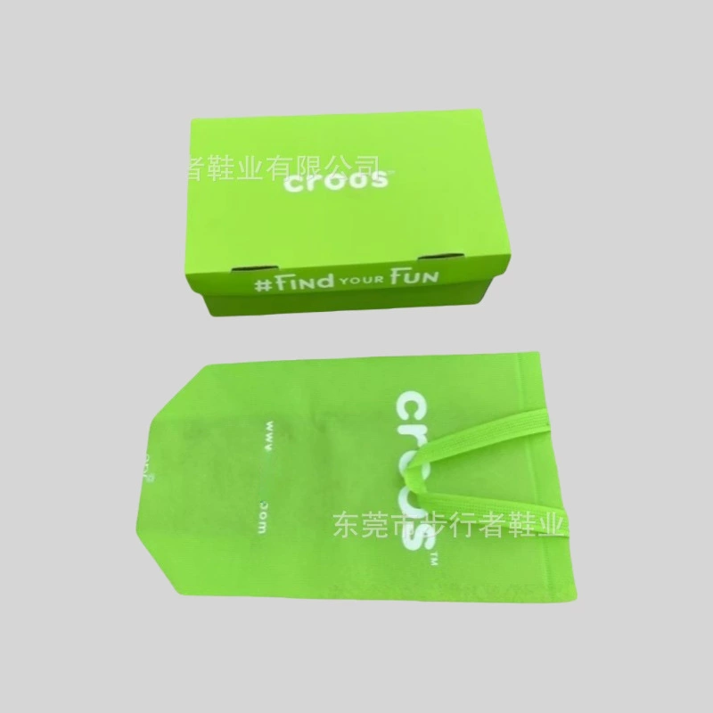 Коробка для обуви, новая модель, цельнолитая трехмерная экологичная сумка, зеленая портативная упаковка из нетканого материала, производитель коробок для обуви оптом.