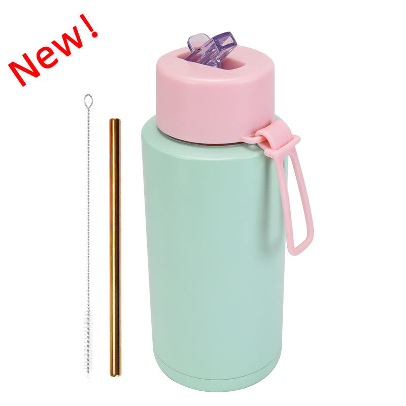 2025 nuevo hervidero deportivo de acero inoxidable de gran capacidad, de boca grande portátil estadounidense de 1L, preservación del calor y enfriamiento al vacío