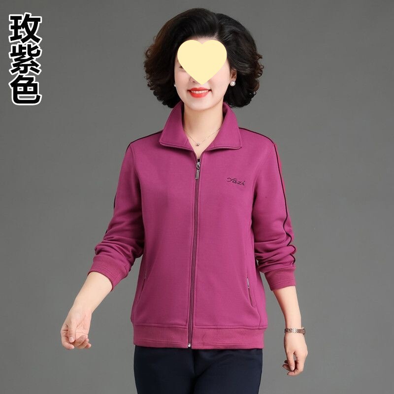 春秋开衫外套妈妈运动套装中年广场舞中老年女装运动服两件套休闲|undefined