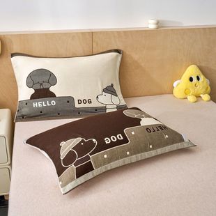New Cartoon Pillow Towel Extra-large Thickened Cotton Eight-layer Gauze High-end New Household Sweat-absorbent Pillow Towel Pair