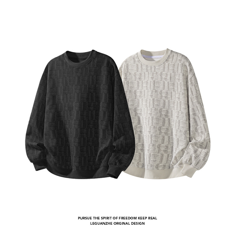 2026 Spring and Autumn New Style Hong Kong Style White Base Large Size Round Neck Versatile Sweatshirt M-5X H 2026 Spring and Autumn New Style Hong Kong Style White Base Large Size Round Neck Versatile Sweatshirt M-5X H