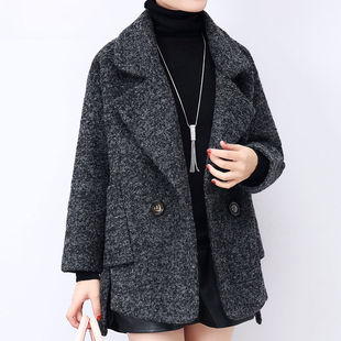 Шерстяное шерстяное пальто, демисезонная куртка, джинсы с начесом, плащ, подходит для подростков, в корейском стиле, большой размер