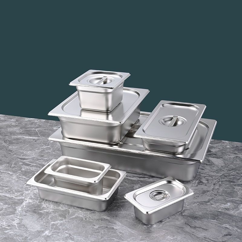 Bandeja Gastronómica de Acero Inoxidable 304 Rectangular con Tapa para Buffet Comercial image 4