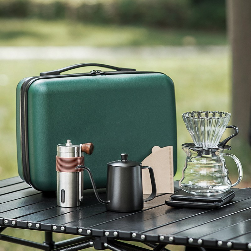 Set de café de lavado a mano Set de cafetera de café de lavado a mano Set completo de caja de regalo portátil de viaje