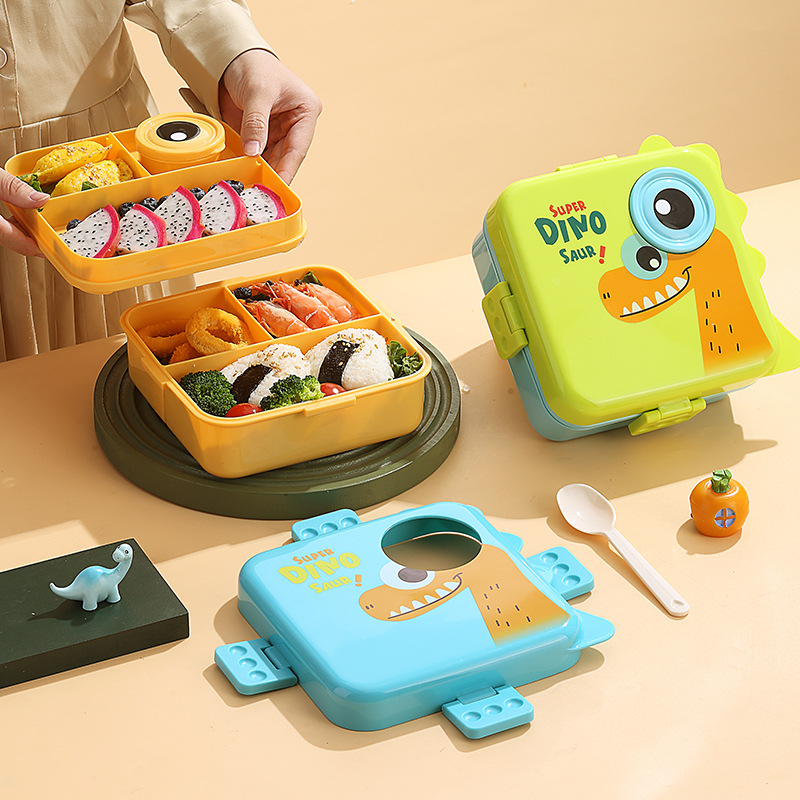 Dinosaur sauce cup lunch box plastic PP can microwave microwave…