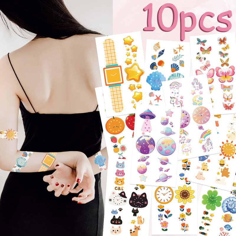 10 Cross-Border Cartoon Kidsren's Watches, Luminous Tattoo Stickers, Kidsren's Toy Hand Stickers, Creative and Interesting Temporary Stickers