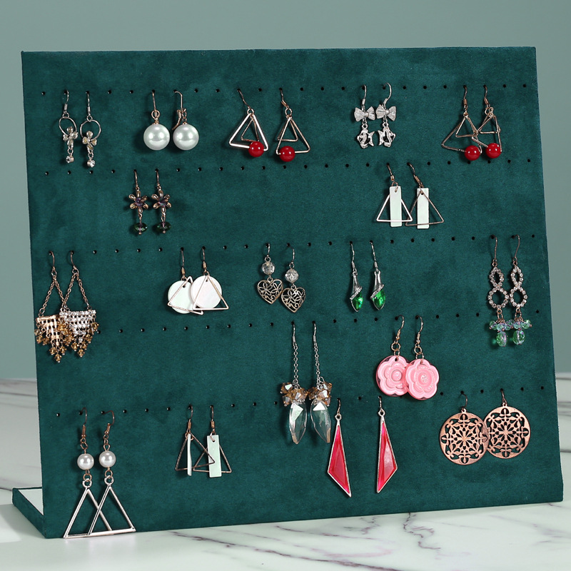 绒布耳钉架子首饰架珠宝展示道具饰品架大容量L型立式耳环展示板