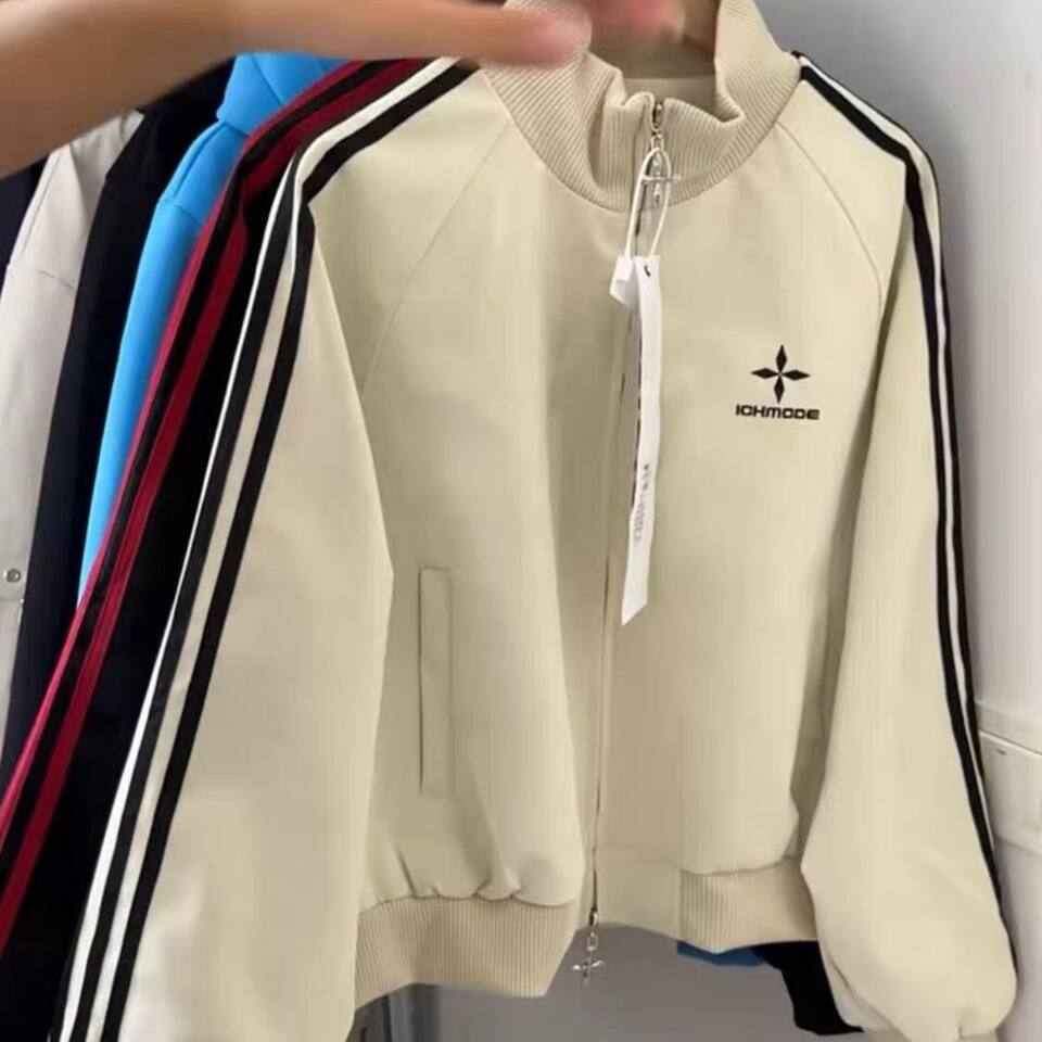 Áo khoác jacket nữ dáng rộng cổ đứng tay dài kiểu bóng chày — Màu be, Màu cà phê, Màu nâu, màu đen chi tiết 12