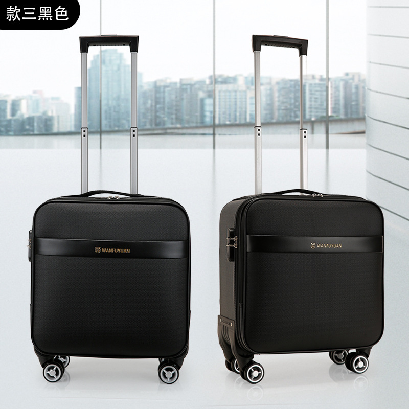 Equipaje de 18 pulgadas Estuche de carretilla de tela Oxford para mujer Estuche de embarque ligero pequeño para hombres Mini Contraseña de tamaño pequeño viaje corto